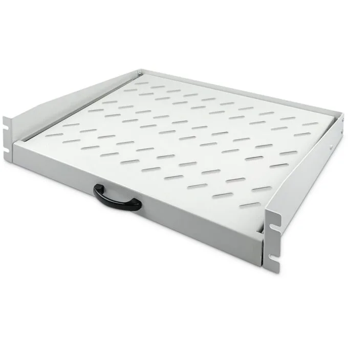 Digitus Rack Shelf 2U - Grey, 88x483x352mm - 30 kg load, 19-inch rails — image 1