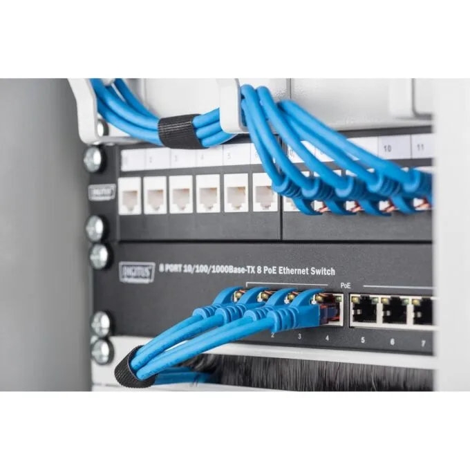 DIGITUS Rangierpanel - 1U, 10' depth, 3x rings, grey — image 2