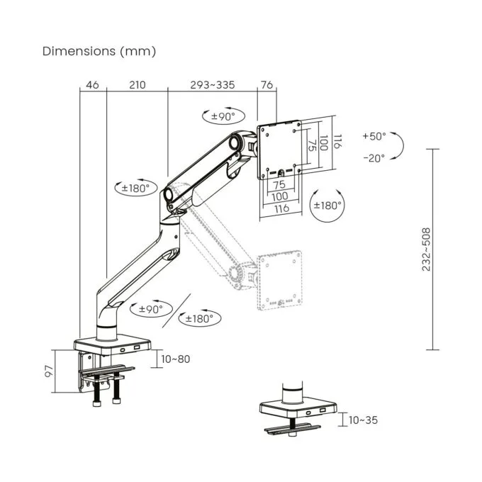DIGITUS Single Monitor Arm - 49-inch - 20 kg — image 4