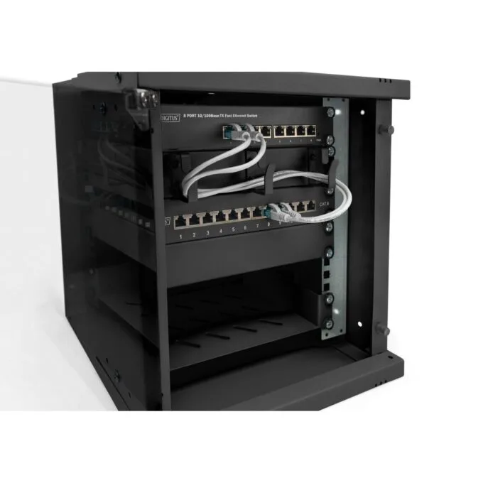 Digitus SOHO PRO Wall Mount Rack Enclosure - SOHO PRO - 6U, 325x315x300 mm, Black — image 7