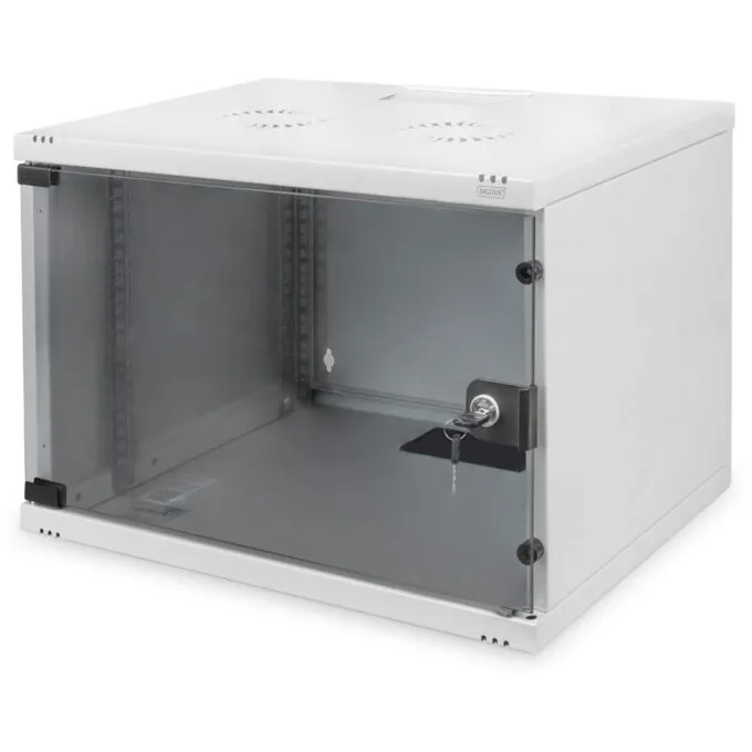 Digitus SOHO Wall-Mount Cabinet 19" 7U 370x540x400mm Glass Door Grey (RAL 7035) Unassembled — image 1