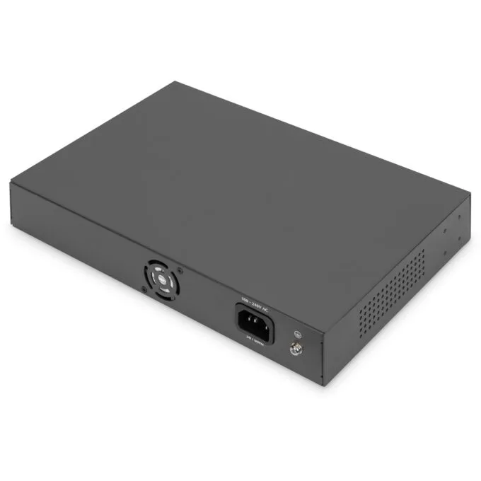 DIGITUS Switch 16-Port 10/100/1000 PoE - Black - Unmanaged, 1 SFP/Combo uplink, 32 W PoE per port, 1U rack-mount — image 2