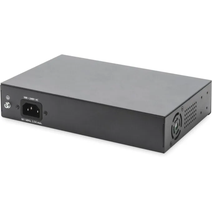 DIGITUS Switch 8-Port Gigabit PoE Unmanaged - Black - 180W Budget — image 2