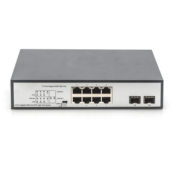 DIGITUS Switch 8-Port Gigabit PoE Unmanaged - Black - 180W Budget — image 4