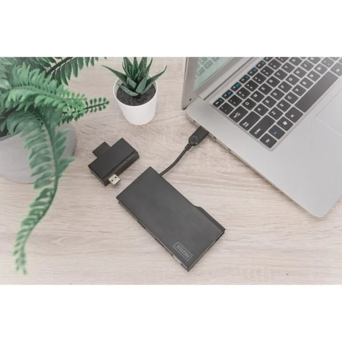 Digitus Travel Docking Station VGA/HDMI Grey - USB 3.2 Gen 1 Type-A, 2x USB-A, Gigabit Ethernet, MicroSD/SD — image 4