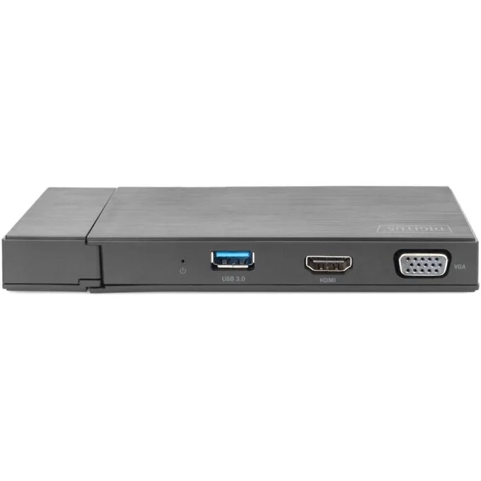 Digitus Travel Docking Station VGA/HDMI Grey - USB 3.2 Gen 1 Type-A, 2x USB-A, Gigabit Ethernet, MicroSD/SD — image 8