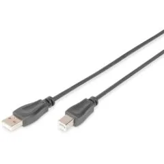 DIGITUS USB 2.0 A-B Cable - 5.0m - Black
