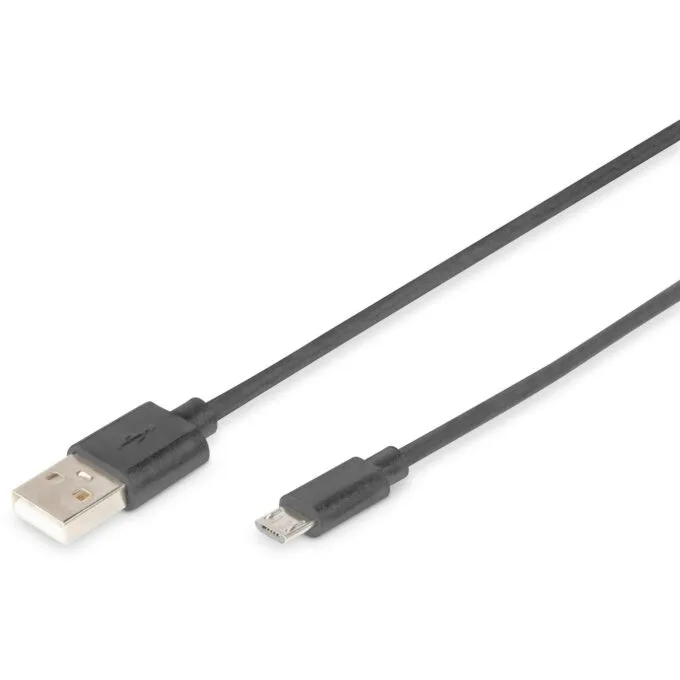 DIGITUS USB 2.0 A to Micro-B Cable - Stainless Steel Braided - 1.0 m - Black — image 1