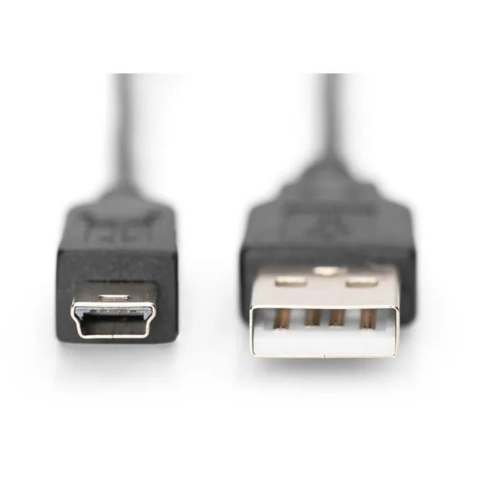 DIGITUS USB 2.0 A to Mini-B Cable - Stainless Steel Braided - Black, 1.8 m — image 2
