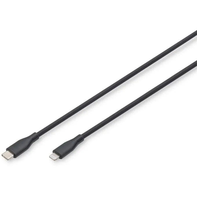 DIGITUS USB 2.0 Cable USB-C to Lightning Silicone 0.5m MFI - Silicone jacket, 0.5m length — image 1