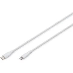 DIGITUS USB 2.0 Cable USB-C to Lightning Silicone 0.5m MFI White