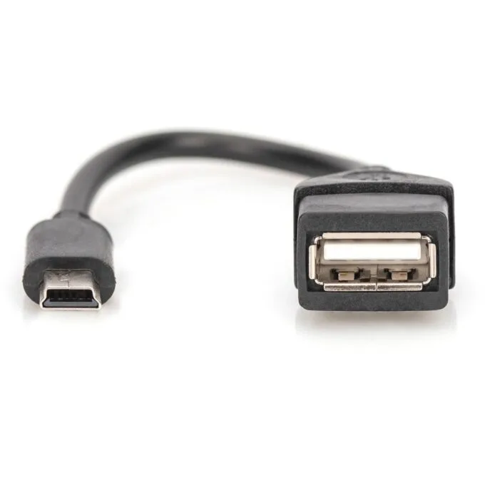 DIGITUS USB 2.0 OTG Adapter - Mini-B Male to USB-A Female - 0.2m - Black — image 4
