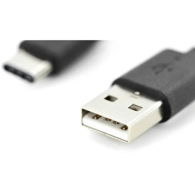 DIGITUS USB 2.0 USB-C to USB-A Cable - 1.0 m - Black Stainless Steel — image 4