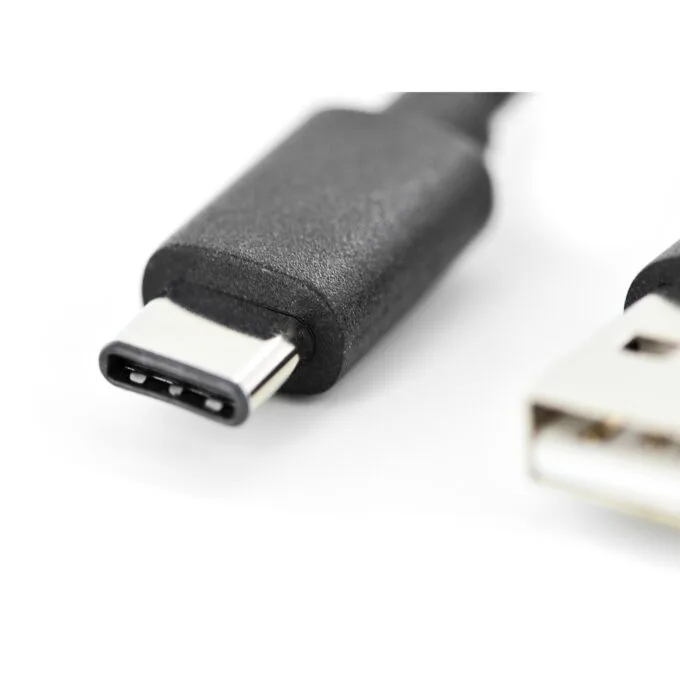DIGITUS USB 2.0 USB-C to USB-A Cable - 1.0 m - Black Stainless Steel — image 5