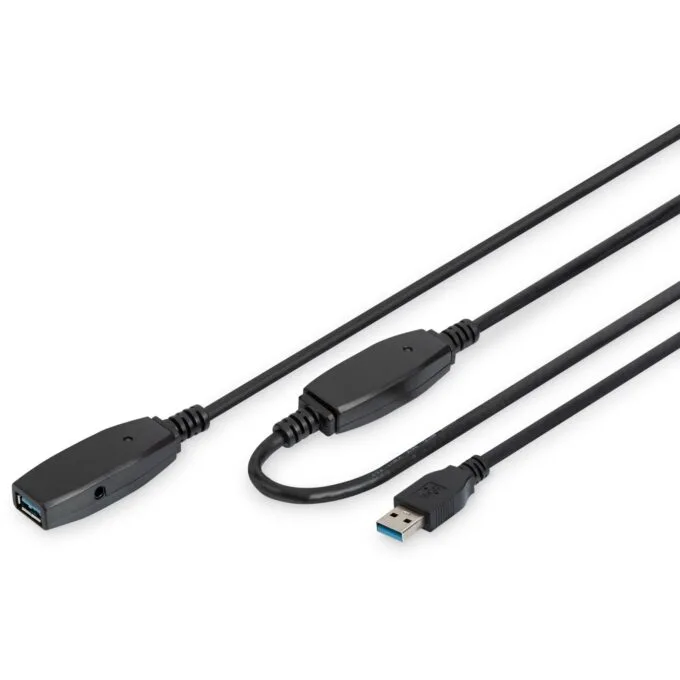 DIGITUS USB 3.0 Active Extension Cable 10m - Black — image 1