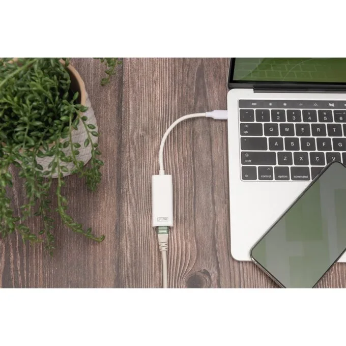 DIGITUS USB-C to RJ45 Gigabit Ethernet Adapter - Aluminium, 0.2 m cable — image 3