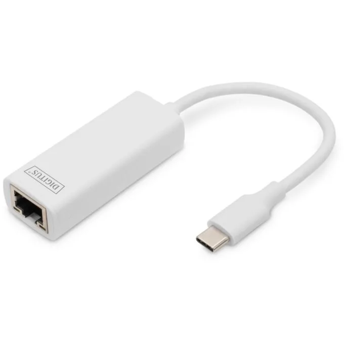 DIGITUS USB-C to RJ45 Gigabit Ethernet Adapter - Aluminium, 0.2 m cable — image 1
