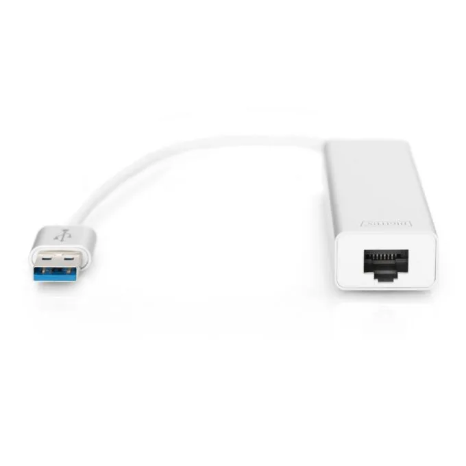 Digitus USB-Hub 3-Port USB 3.0 + 1x Gigabit LAN - Aluminium Silver/White — image 4