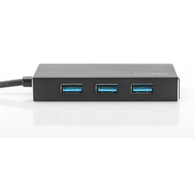 DIGITUS USB-Hub 4-Port - Black Aluminum - USB 3.0 Hub, 4x USB-A, 1.2 m Cable — image 5