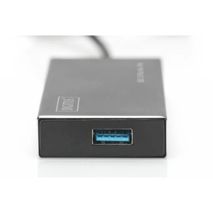 DIGITUS USB-Hub 4-Port - Black Aluminum - USB 3.0 Hub, 4x USB-A, 1.2 m Cable — image 6