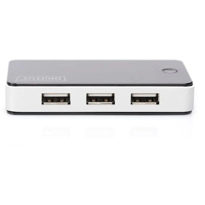 DIGITUS USB-Hub 7-Port USB 2.0 - 7x USB-A Hub - Black/Silver — image 4