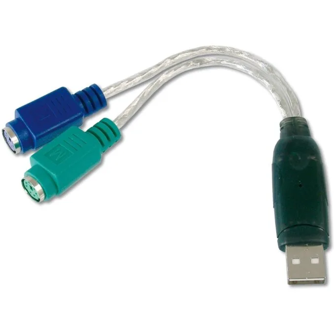 Digitus USB1.1 Adapter Cable - USB 1.1 to 2xPS/2, 2xMini-DIN6 Female — image 1
