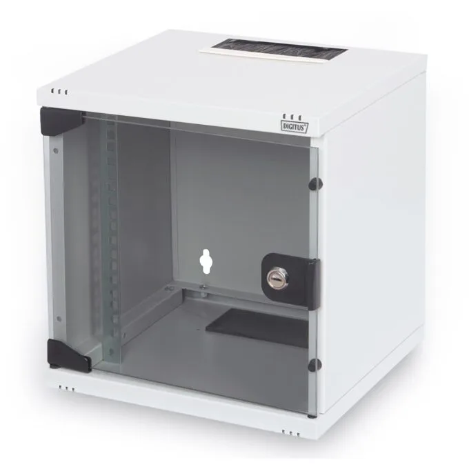 Digitus Wall-Mount Enclosure 6U, 330x312x300mm - Glass Door, Gray — image 1