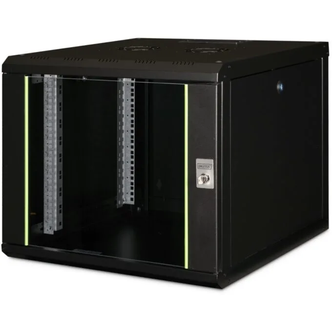 DIGITUS Wandgehäuse Unique 9HE 509x600x600mm schwarz - Wall-mount cabinet, 9U, 600mm depth — image 1