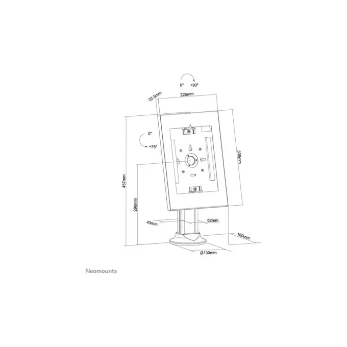 drehbare Tablet-Tischhalterung für 9.7-11'' Tablets DS15-640WH1 Neomounts White — image 10