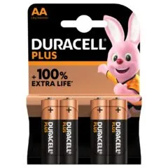 Duracell Alkaline AA Plus Batteries - 4pcs