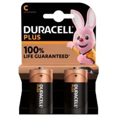 Duracell Alkaline C Plus Batteries - 2pcs