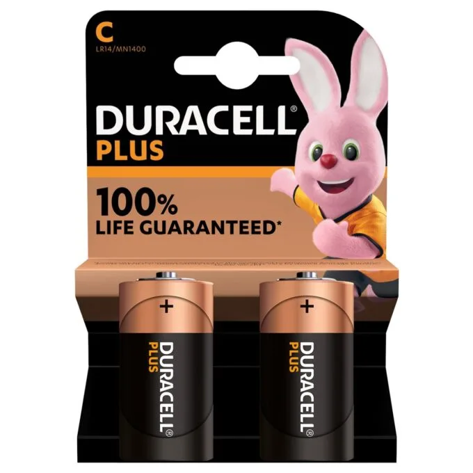 Duracell Alkaline C Plus Batteries - 2pcs — image 1