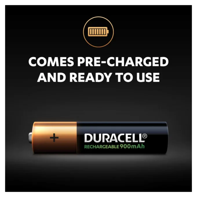 Duracell Rechargeable AAA Batteries - 900mAh 4pcs — image 2