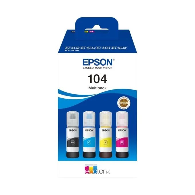 Epson 104 EcoTank Ink - C13T00P640 - 4-pack (BKMCY) up to 7,500 pages — image 1