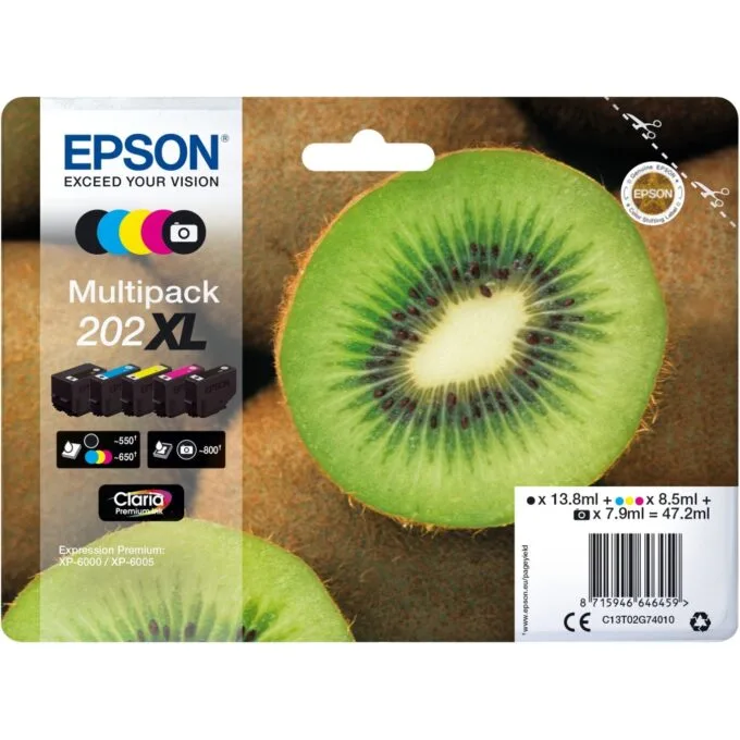 Epson Ink 1LB Multipack 5-color - 202XL - Kiwi Clara Premium Ink — image 1