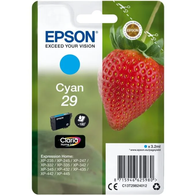 Epson Ink 29 - C13T29824012 - Cyan up to 180 pages — image 1