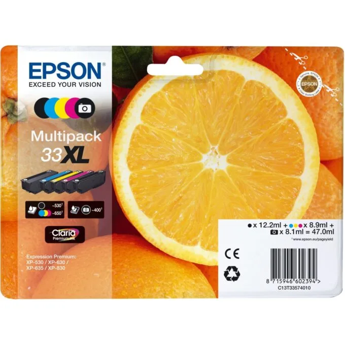 Epson Ink 33XL - C13T33574011 - 5-pack (BKMCY Black Photo) up to 650 pages — image 1