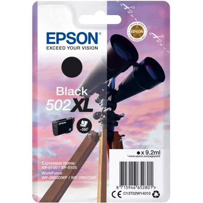 Epson Ink 502XL - C13T02W14010 - Black up to 550 pages — image 1