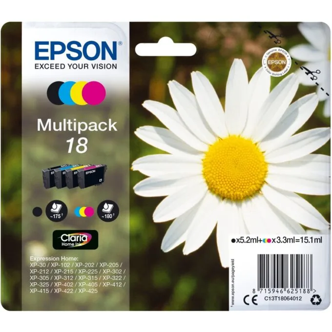 Epson Ink - C13T18064012 - 4-pack (BKMCY) up to 175 pages — image 1