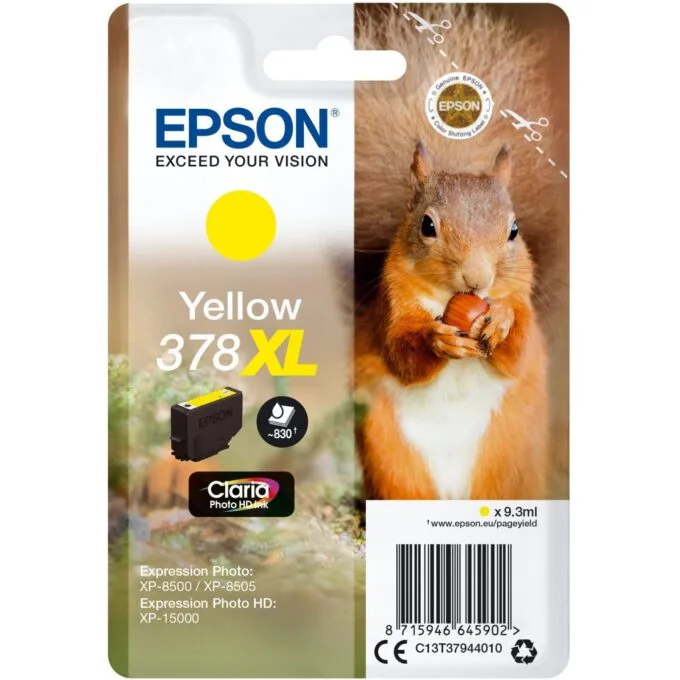 Epson Ink - C13T37944010 - 378XL Yellow up to 830 pages — image 1