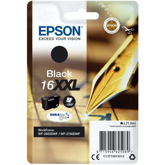 Epson Ink Cartridge - 6LB 16XXL - Black extra high capacity 1,000 pages 1-pack — image 1