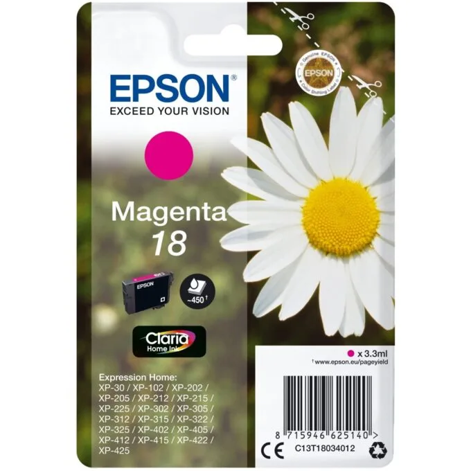 Epson Magenta NEW PACKAGING - T18034012 - Magenta — image 1
