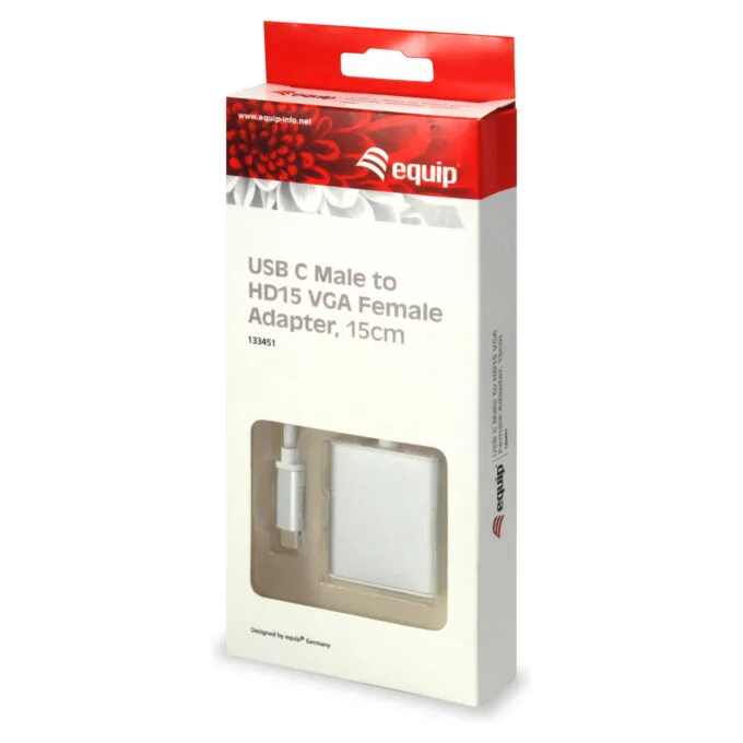 Equip Adapter USB-C - to VGA HD15 1920x1080 60Hz 0.15m si — image 3