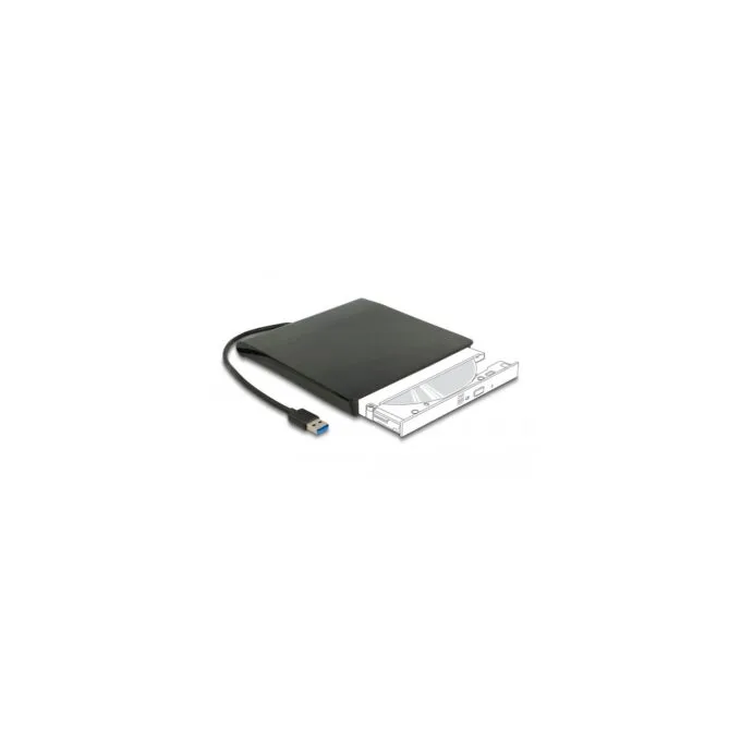 External housing - 5.25" slim SATA drives 12.7 mm height to USB-A connector, drive housing — image 2