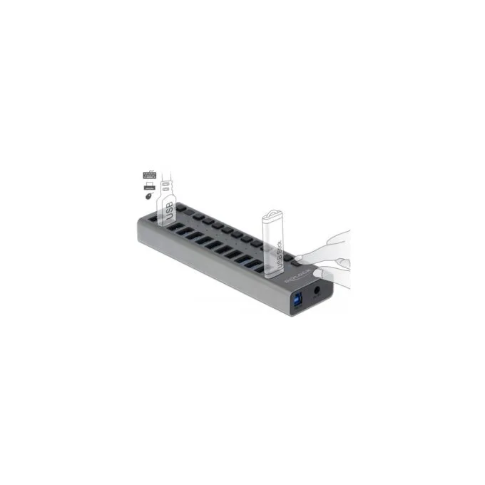 External SuperSpeed USB hub - 13 ports + switch — image 2