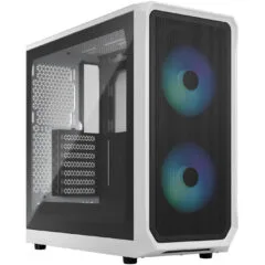 Fractal Design Focus 2 RGB - Mid-Tower Case - White, Tempered Glass, RGB Fans, ATX/mATX/Mini-ITX