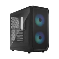 Fractal Focus 2 RGB TG Clear Tint - Black - Mid Tower PC Case with Tempered Glass & RGB