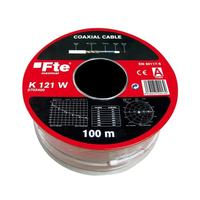 FTE Coaxial Cable - K121W - 5.0mm 100m — image 1