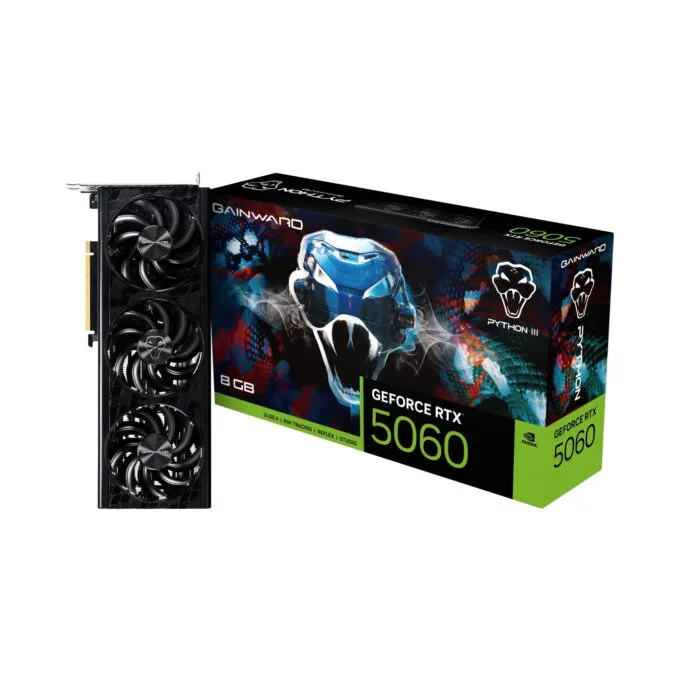 Gainward GeForce RTX 5060 Python III - Black, 8GB GDDR7, Boost 2497 MHz, PCIe 5.0, HDMI 2.1b + 3x DP 2.1b — image 10