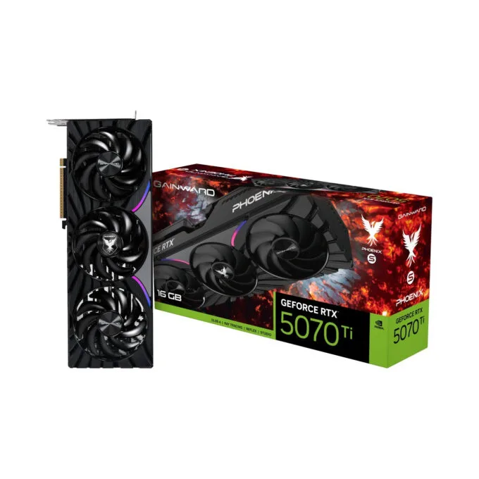 Gainward GeForce RTX 5070 Ti Phoenix-S - Black/Grey - 16GB GDDR7, 2452MHz Boost, PCIe 5.0, 3-Fan — image 10